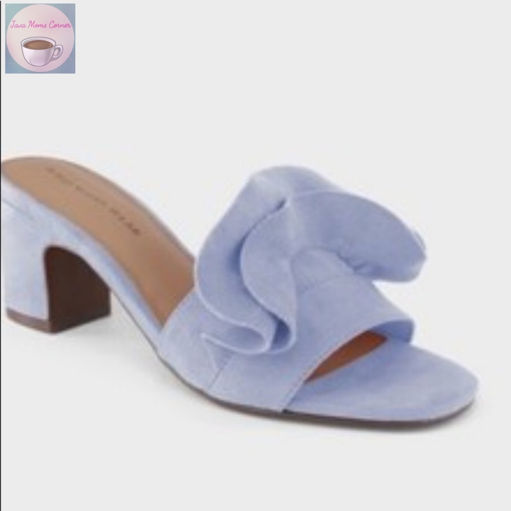 Who What Wear Zadie Slide Block Heel Sandal Blue